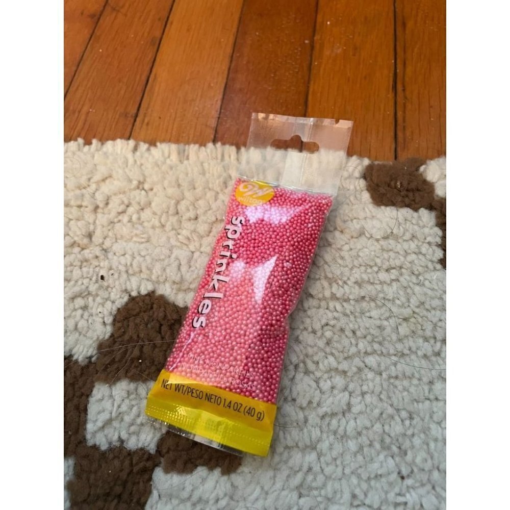 Wilton Sprinkles Pink Nonpareils 1.4 oz NEW
